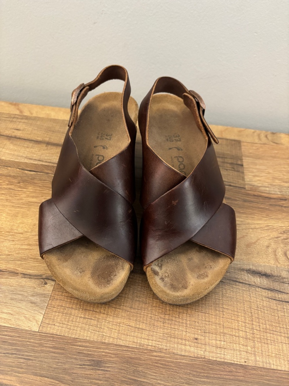 Birkenstock Papillio Samira Wedge Slide Sandals Leather Criss Cross Straps - Picture 5 of 10